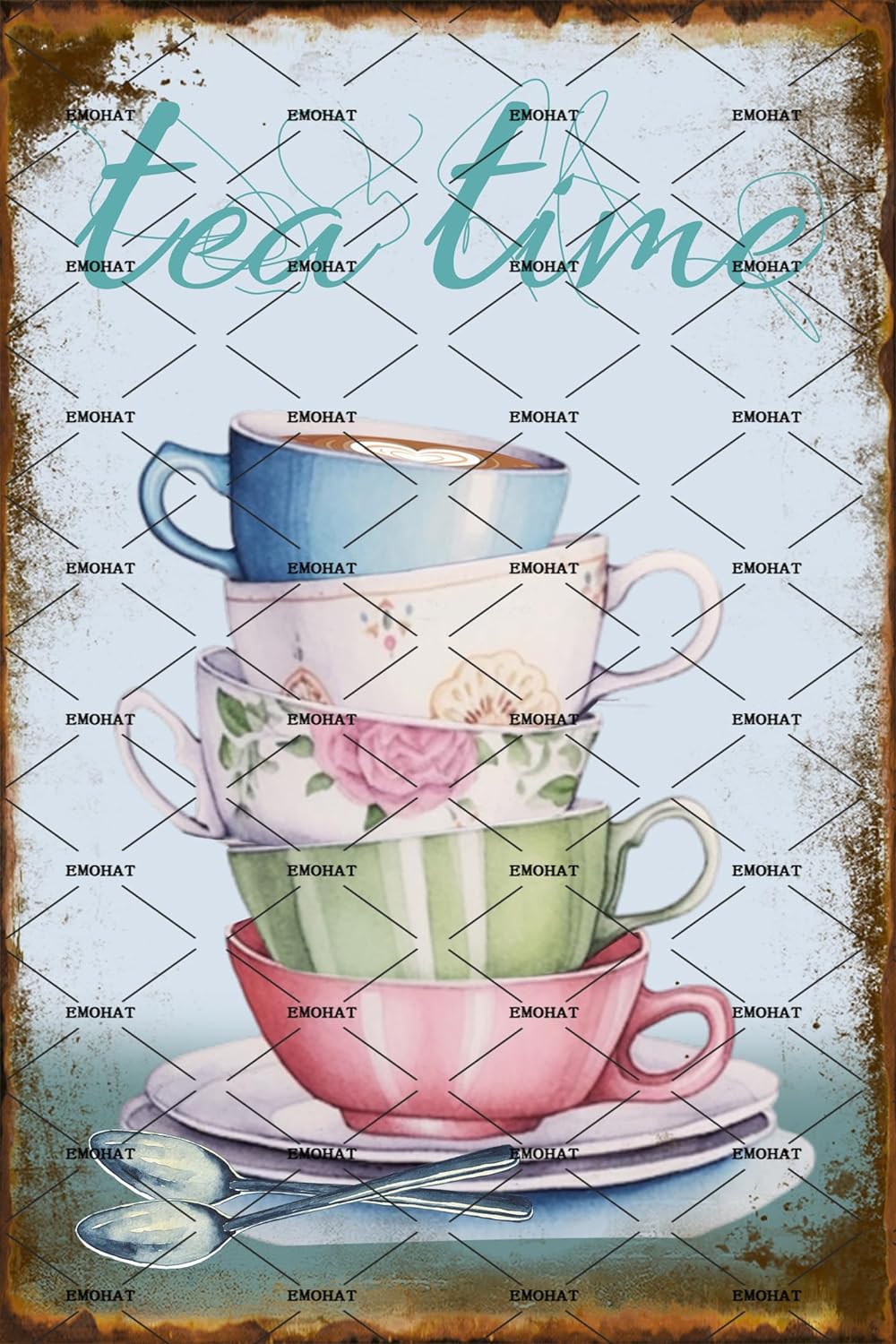 Coffee Tea Poster - Vintage Style Metal Tin Sign Wall