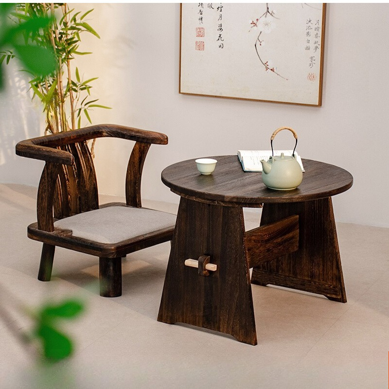 Coffee Tea Room - Solid Wood Round Coffee Table Detachable
