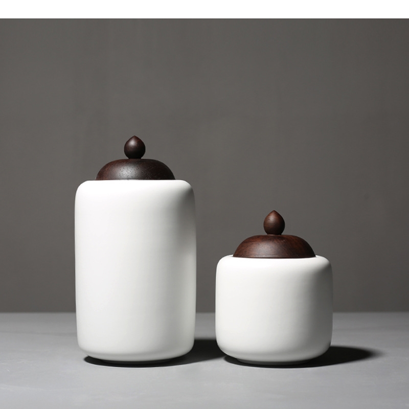 Coffee Tea Sugar - Ceramic Tea Pot Wooden Lid Porcelain
