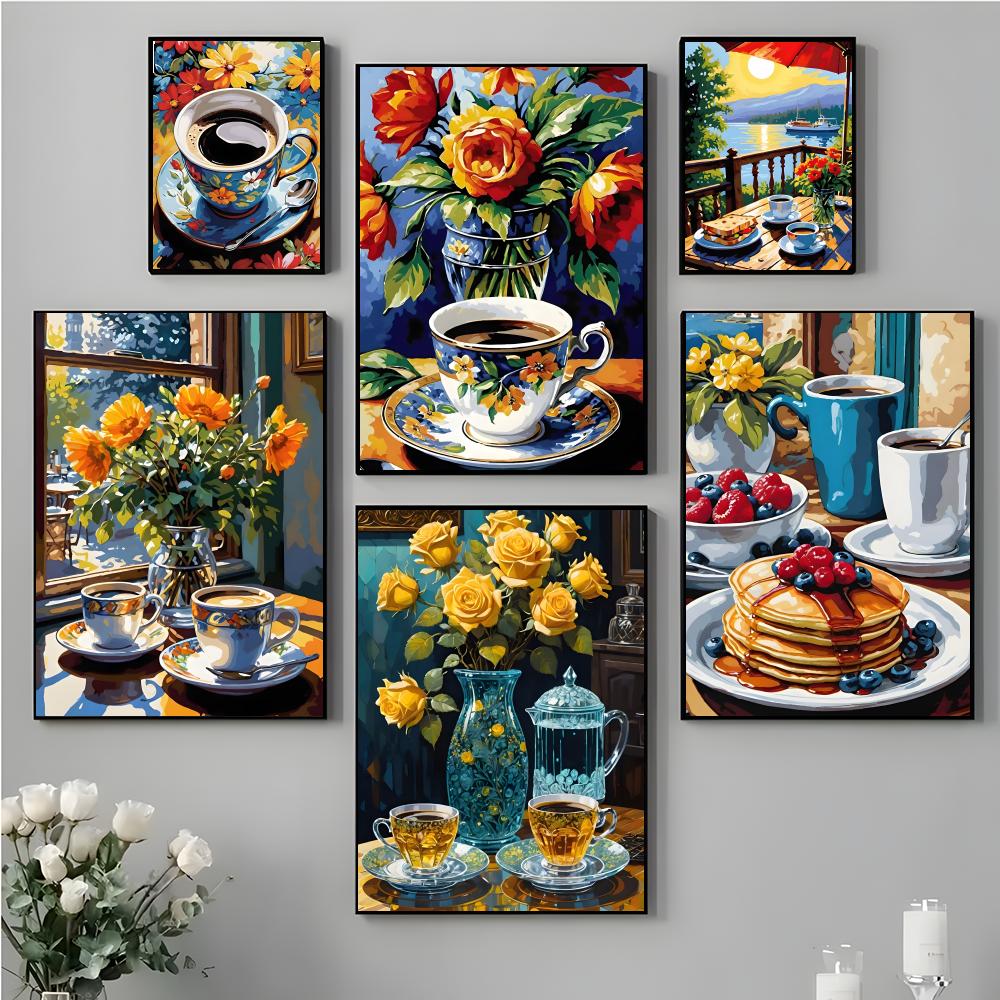 Coffee Tea Poster - Art Afternoon tea coffee cup Poster