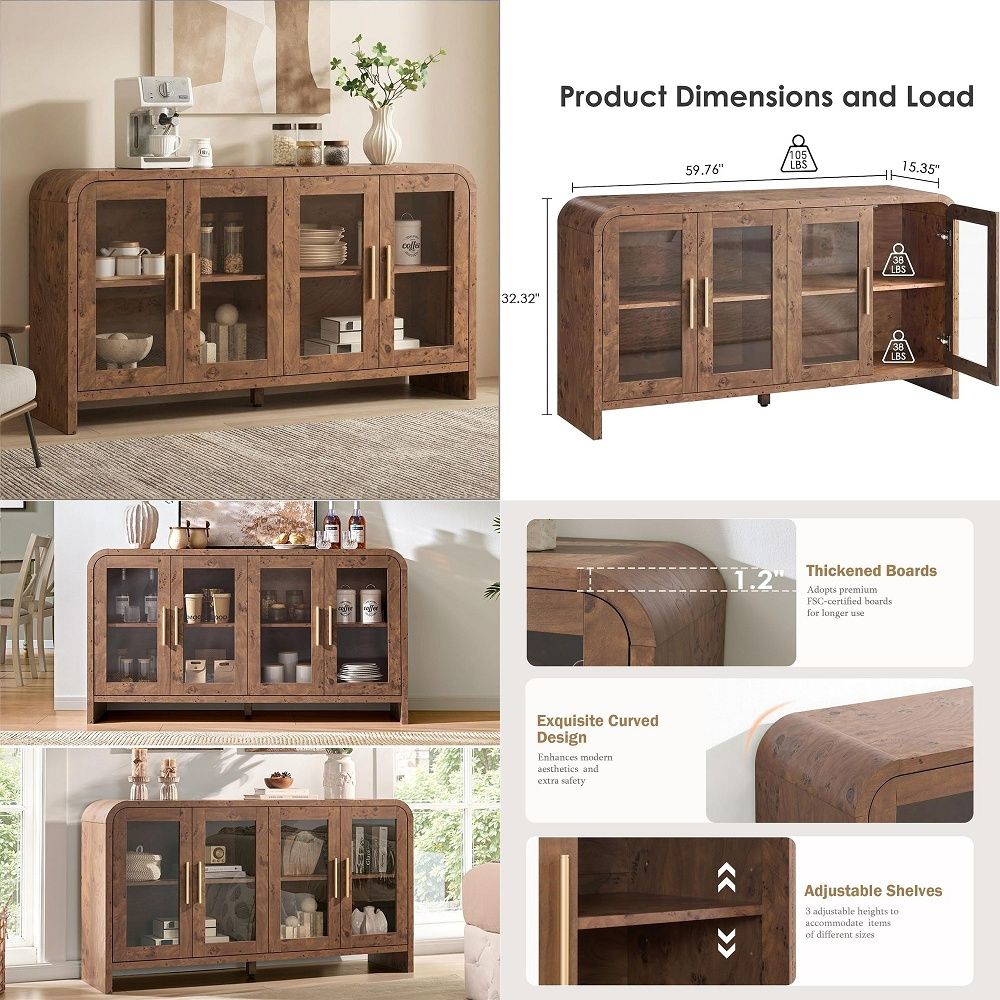 Coffee&Tea House Opinie - Sideboard Buffet Cabinet with Storage, Sideboard