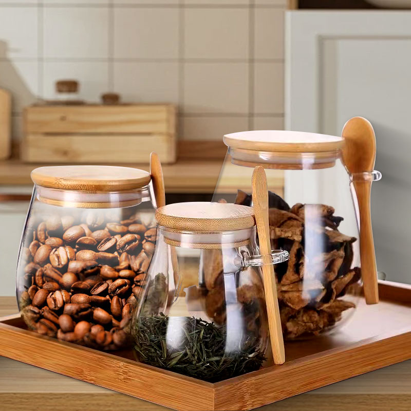 34oz sealed glass jar with spo - Coffee Tea Jar Set review and price