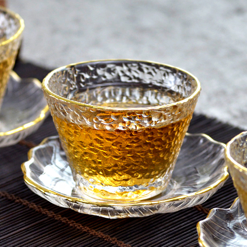 Gold Glass Tea Cup with Gold R - Coffee Tea Green review and price