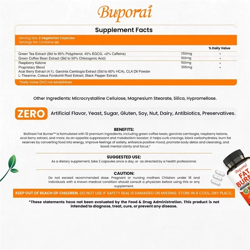 Fat Burner Capsules - Healthy  - Coffee Tea Green review and price