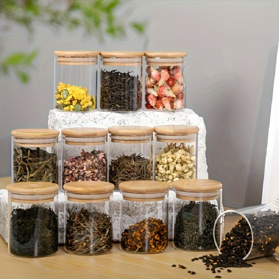 12pcs/set Airtight Glass Stora - Coffee Tea Jar Set review and price