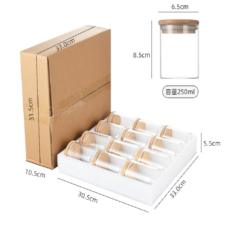 12pcs/set Airtight Glass Stora - Coffee Tea Jar Set review and price