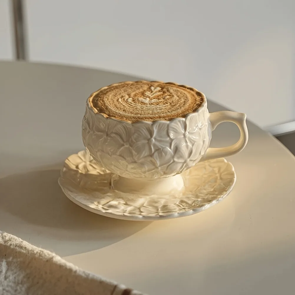 French Cream Relief Coffee Cup - Coffee Tea Gift Set review and price