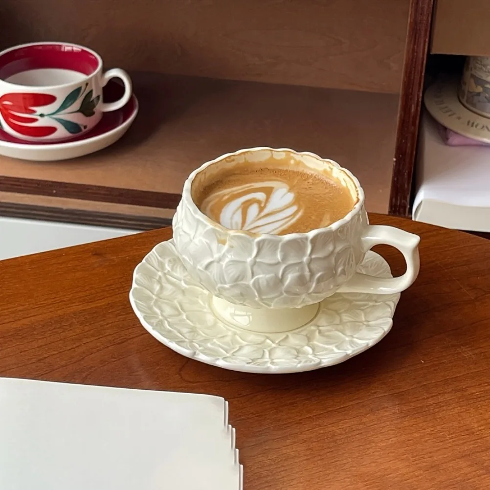 French Cream Relief Coffee Cup - Coffee Tea Gift Set review and price