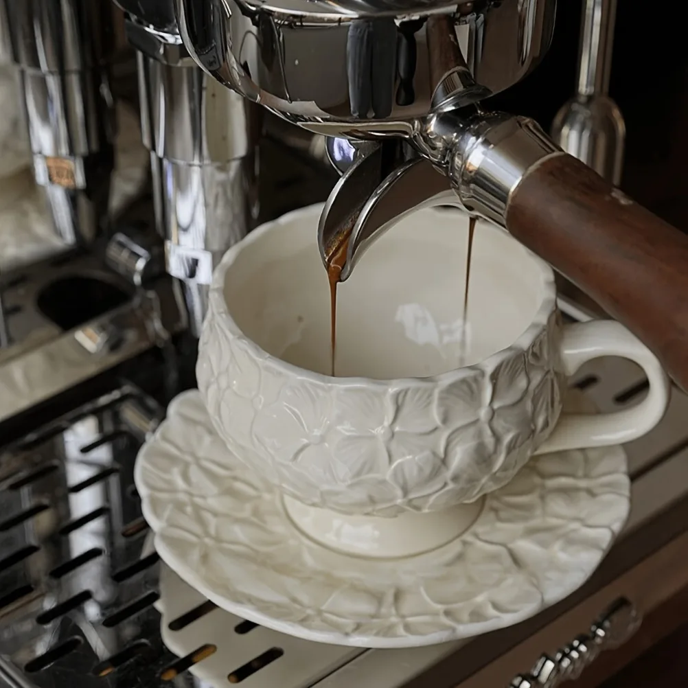 French Cream Relief Coffee Cup - Coffee Tea Gift Set review and price
