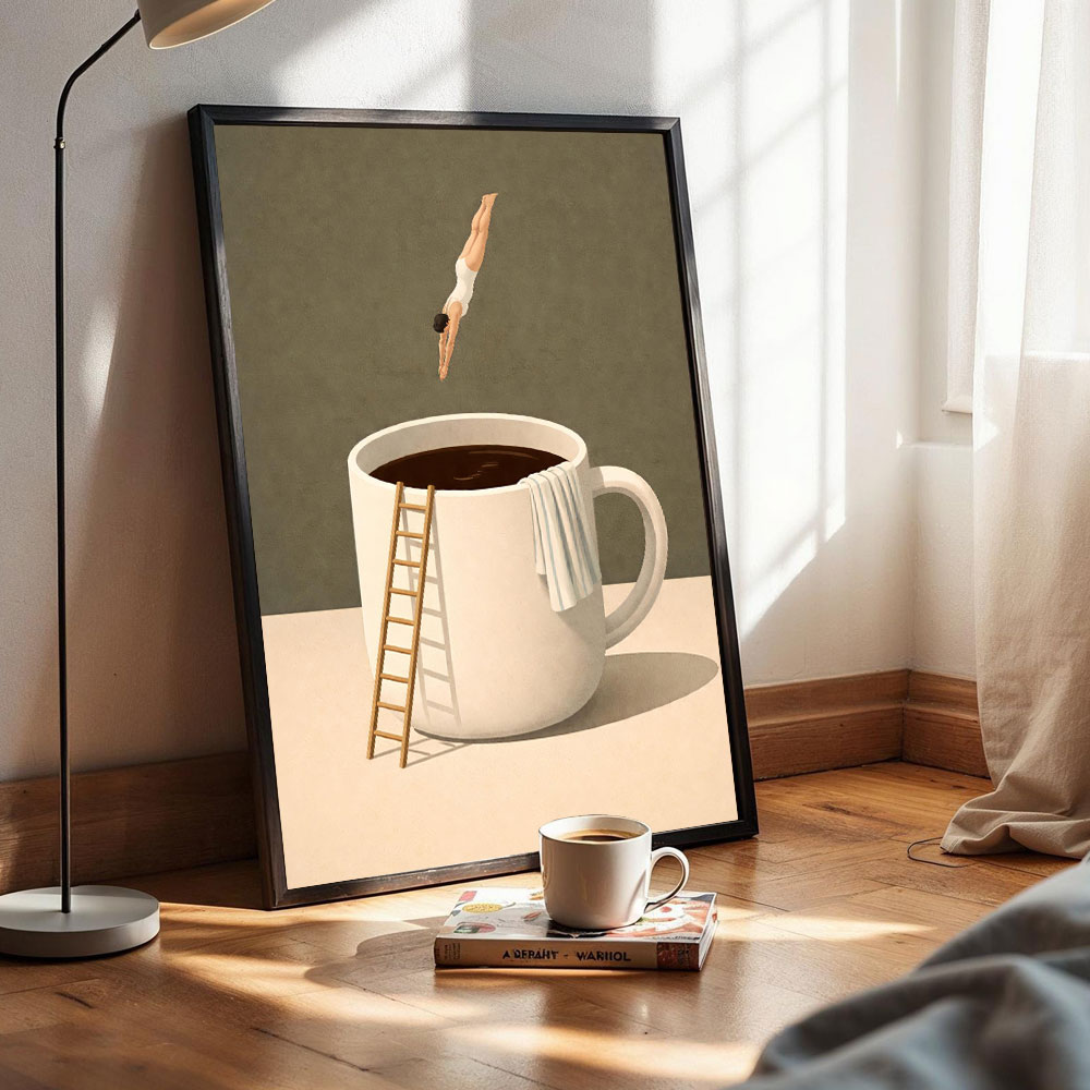 1pc frameless Coffee Adventure - Coffee Tea Poster review and price