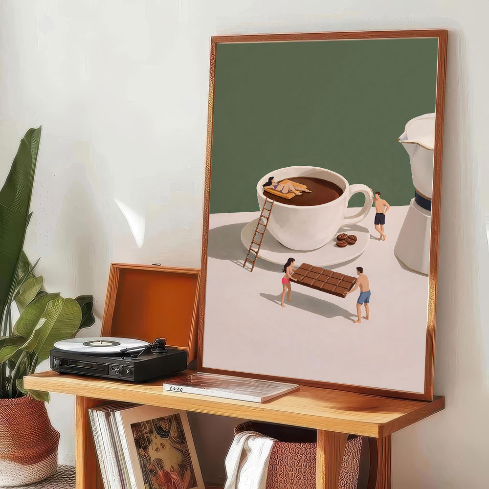 1pc frameless Coffee Adventure - Coffee Tea Poster review and price