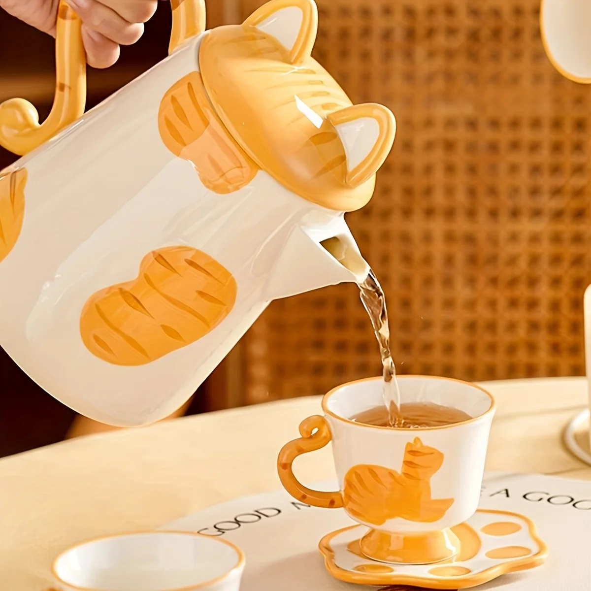 Ceramic Creative Cat Tea Set C - Coffee Tea Room review and price