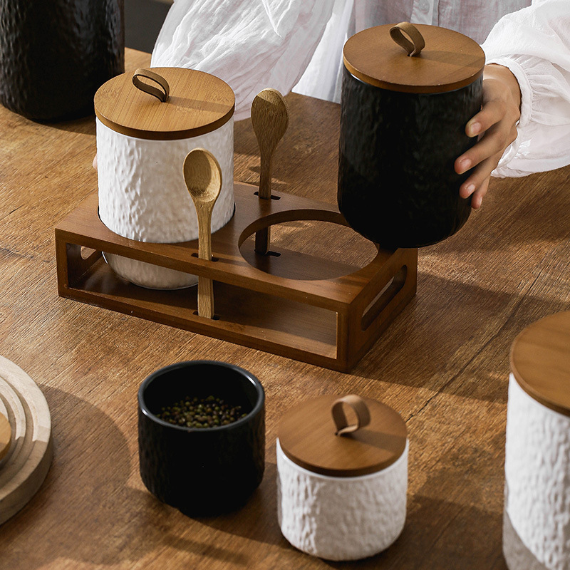 Rock Pattern Ceramic Tea Stora - Coffee Tea Sugar review and price