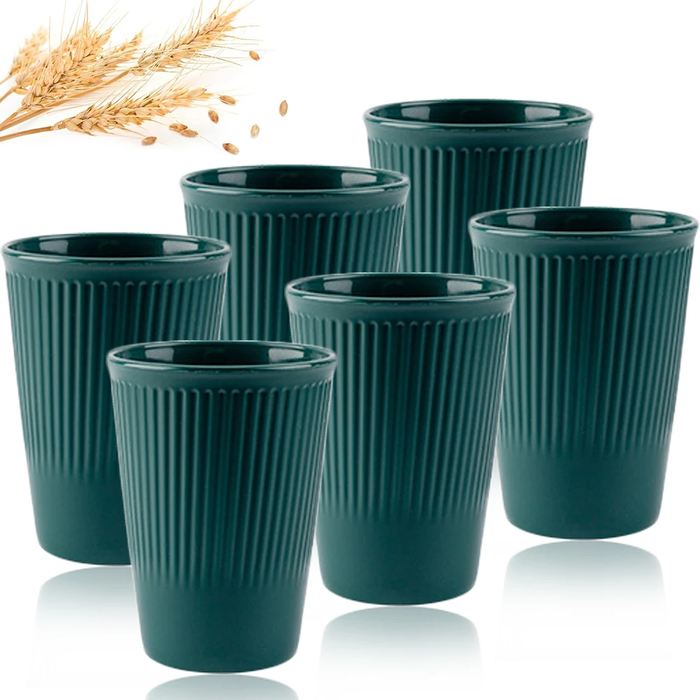 6Pcs Green Washable Wheat Stra - Coffee Tea Green review and price