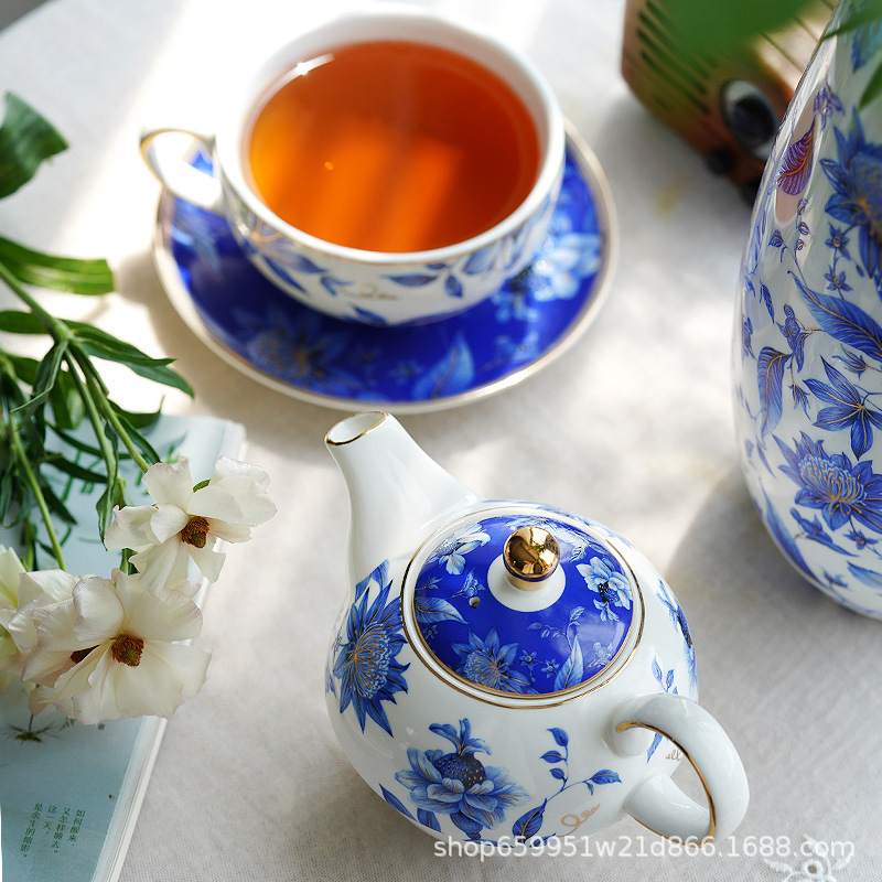 Blue Peony Ceramic Tea Set, Eu - Coffee Tea Gift Set review and price