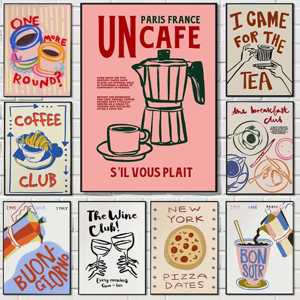 Coffee Shop Afternoon Tea Croi - Coffee Tea Poster review and price
