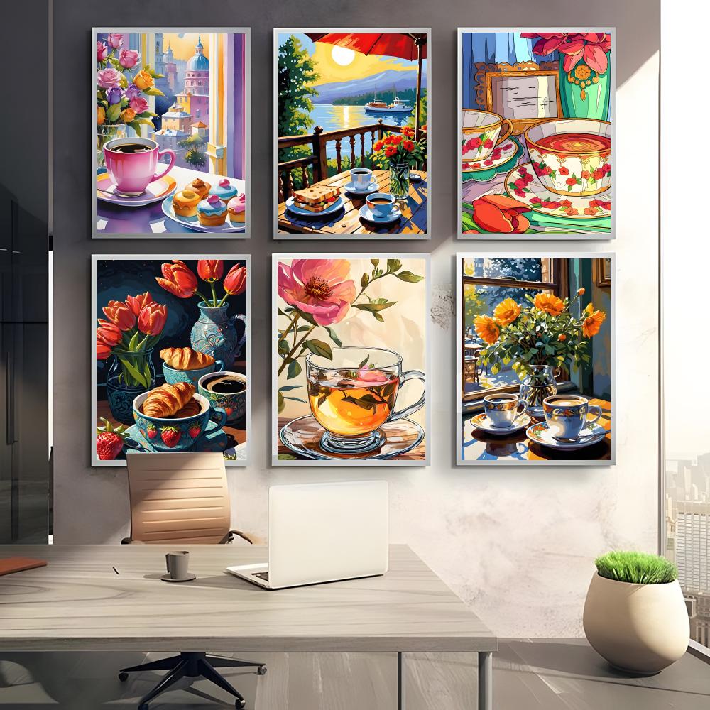 Sweet Cozy Delicate Art A-Afte - Coffee Tea Poster review and price
