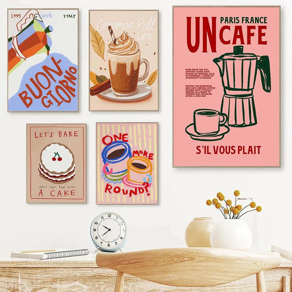 Coffee Shop Afternoon Tea Croi - Coffee Tea Poster review and price