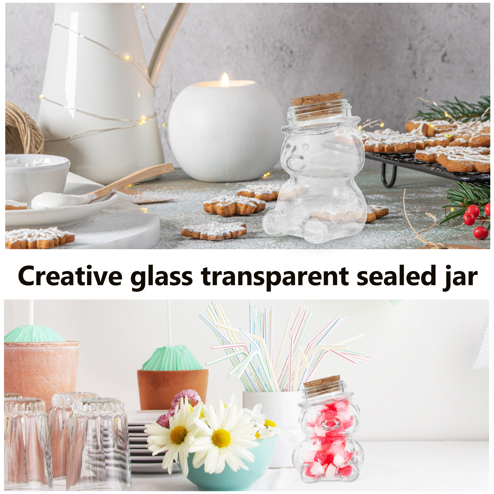 4Pcs Glass Candy Jar Set Trans - Coffee Tea Sugar review and price