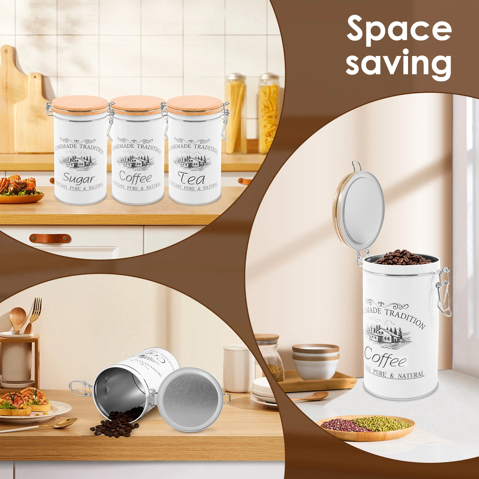 3Pcs/Set Tea Coffee Sugar Cani - Coffee Tea Jar Set review and price