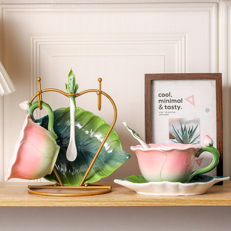 150ml Hand-Painted Rose Cerami - Coffee Tea Gift Set review and price